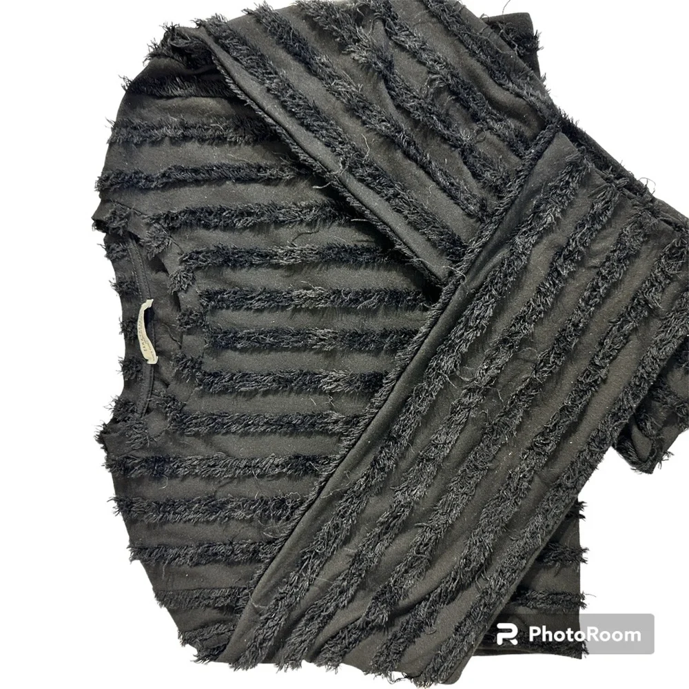 Zara Trafaluc Womens Black Fringe Long Sleeve Shirt - Picture 6 of 12